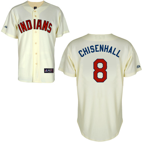 Lonnie Chisenhall #8 Youth Baseball Jersey-Cleveland Indians Authentic Alternate 2 White Cool Base MLB Jersey
